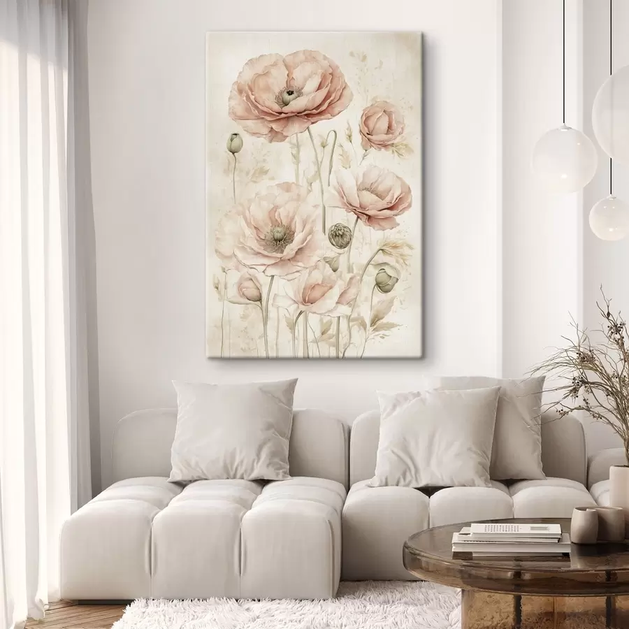 Картина Ніжні квіти в світло-рожевих тонах s47756