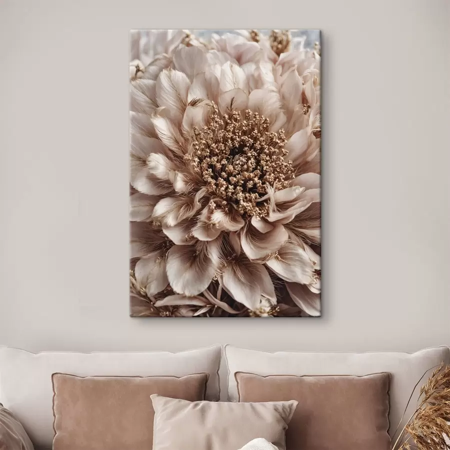 Картина Зблизька бліда квітка з пелюстками з багатою текстурою s47769