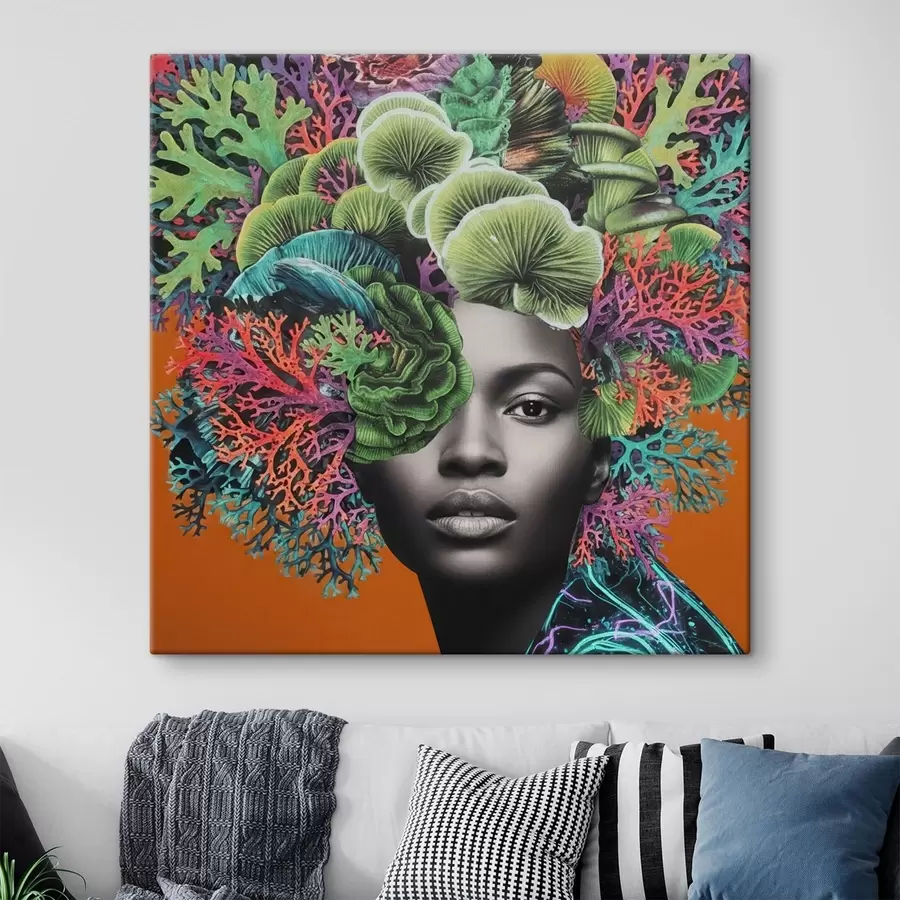 Картина Психоделічний портрет з грибами s47787