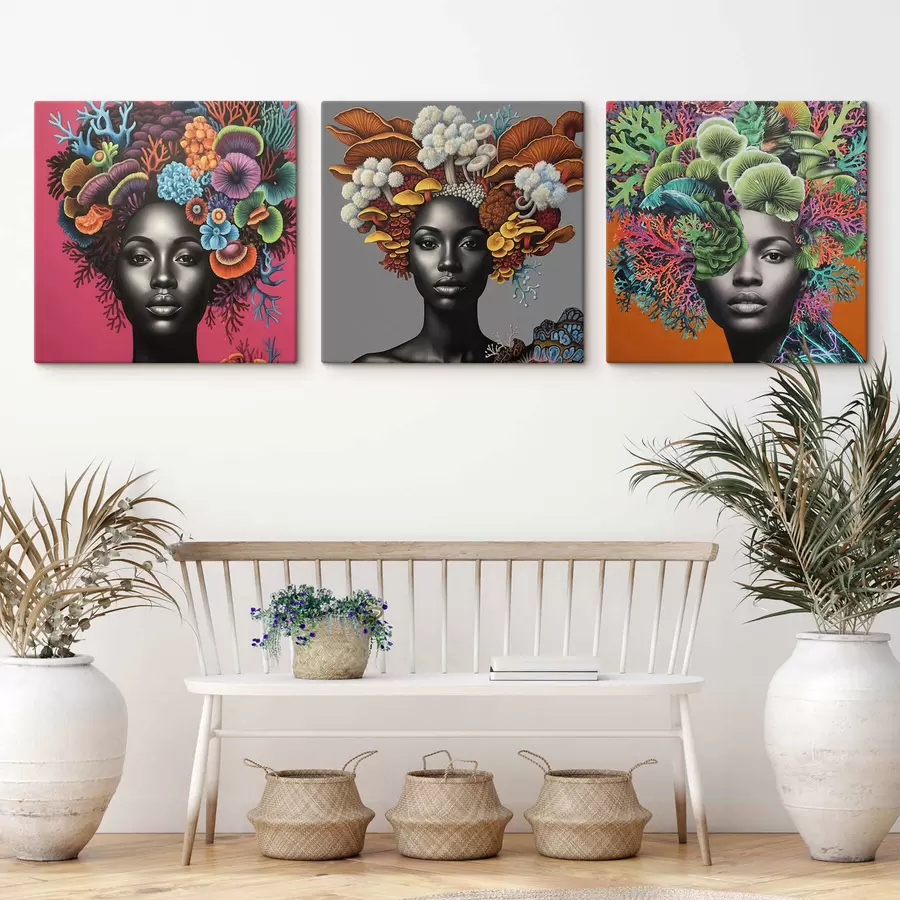 Картина Психоделічний портрет жінки з грибами m01308