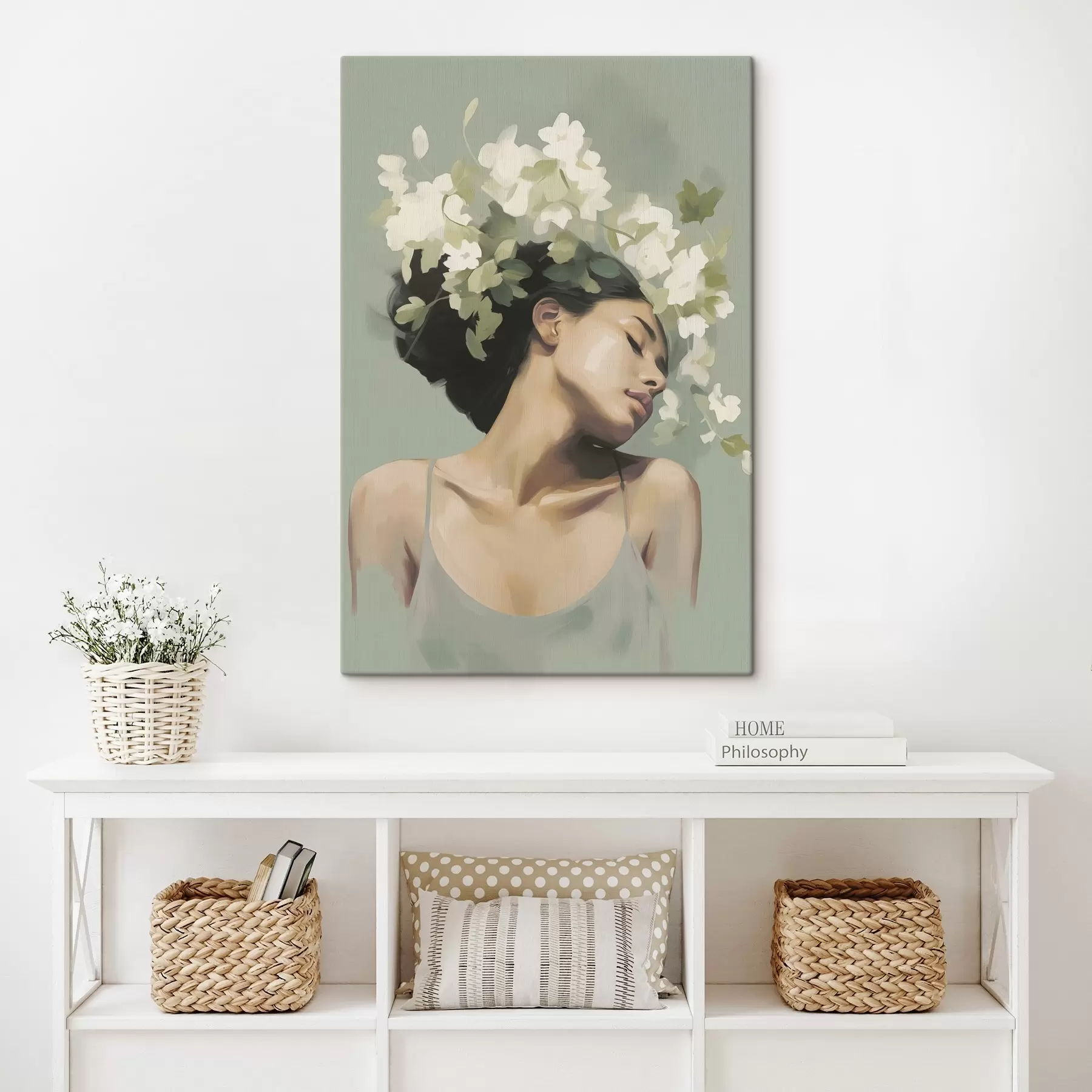 Картина Дівчина у квітковому вінку s47806