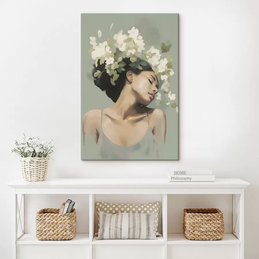 Картина Дівчина у квітковому вінку s47806