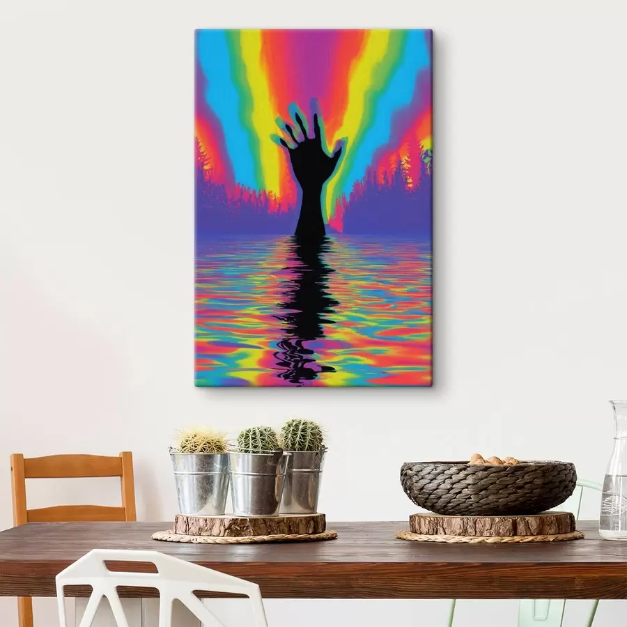 Картина Силует руки над водою s47903