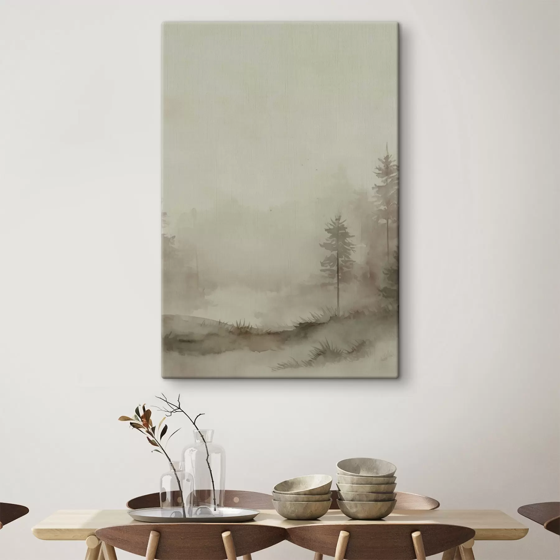 Картина Хвойний ліс, імітація акварелі s47997