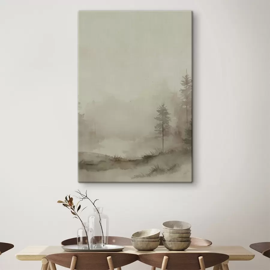 Картина Хвойний ліс, імітація акварелі s47997