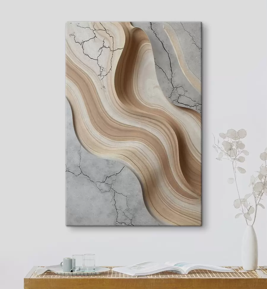 Картина Дерево та легкий бетон, імітація s48104