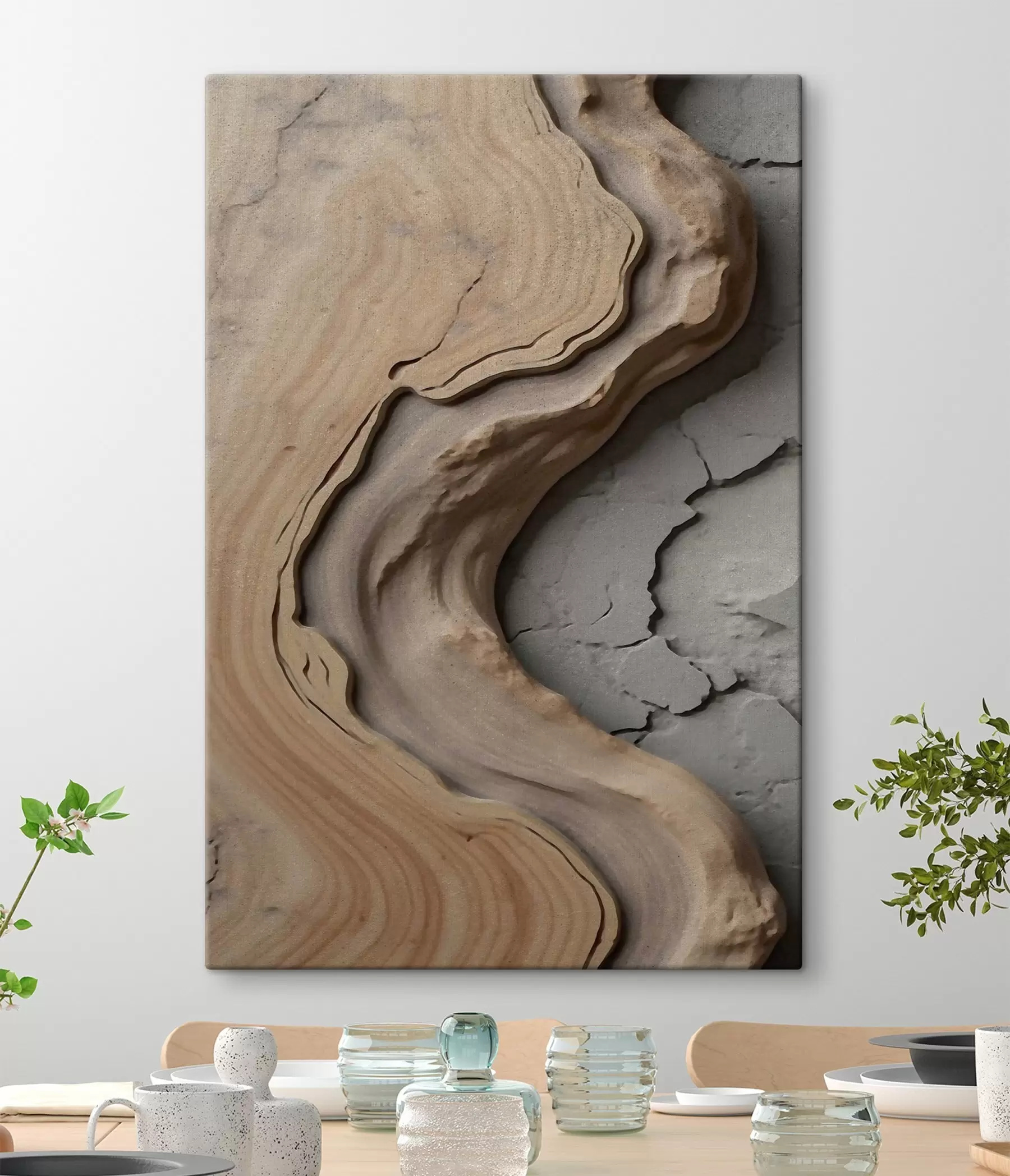 Картина Дерево та бетон, імітація s48105