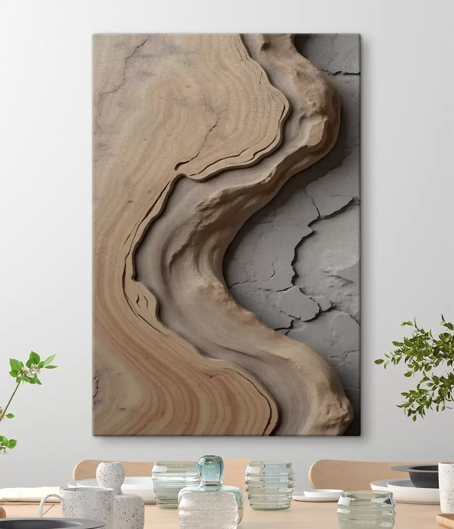 Картина Дерево та бетон, імітація s48105