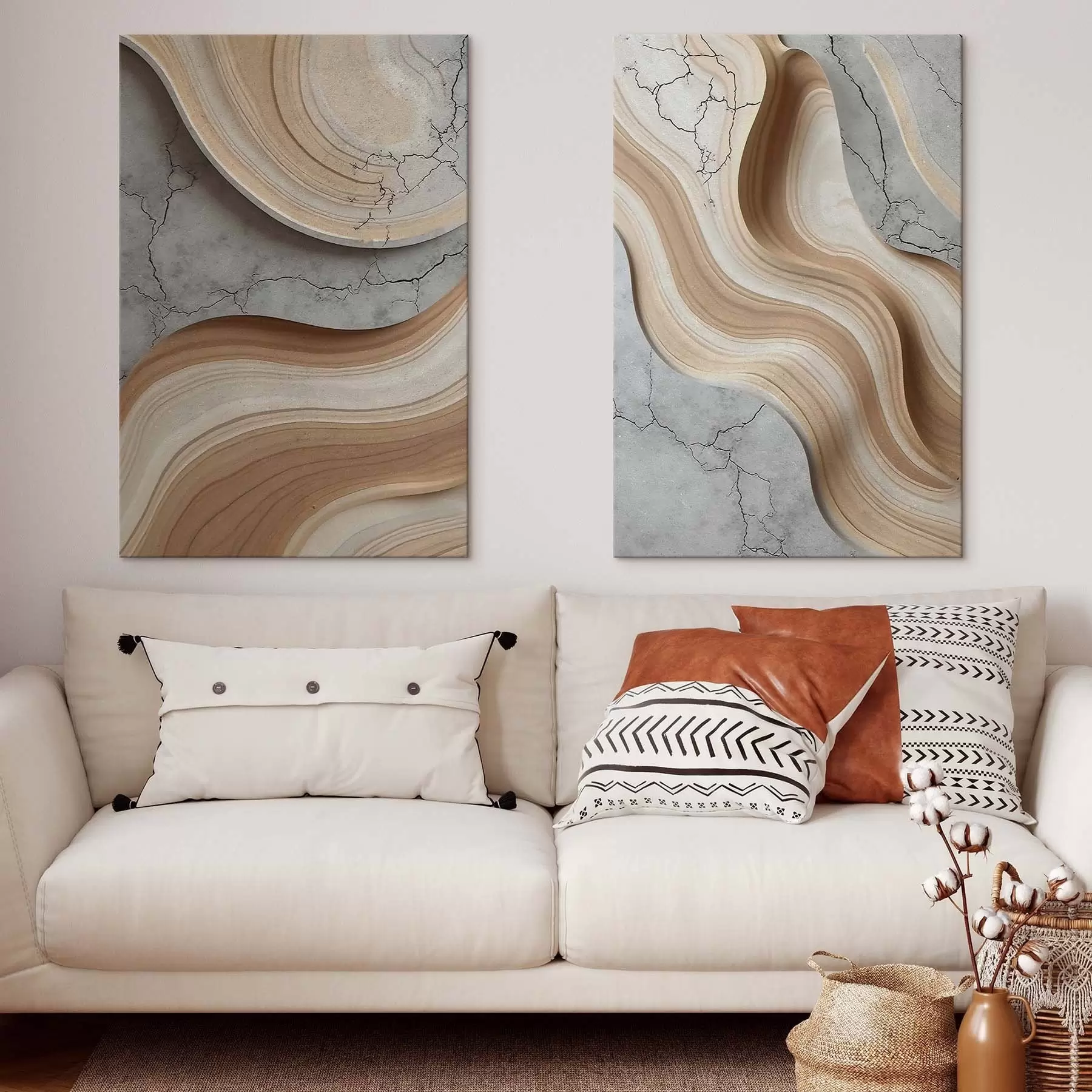 Картина Дерево та бетон, імітація m30078