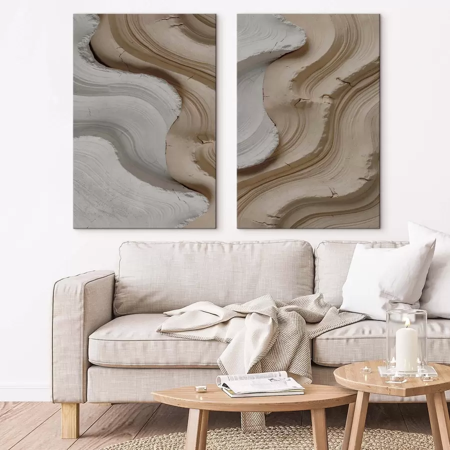 Картина Світла і бежева ліпнина, 3D-імітація m30080