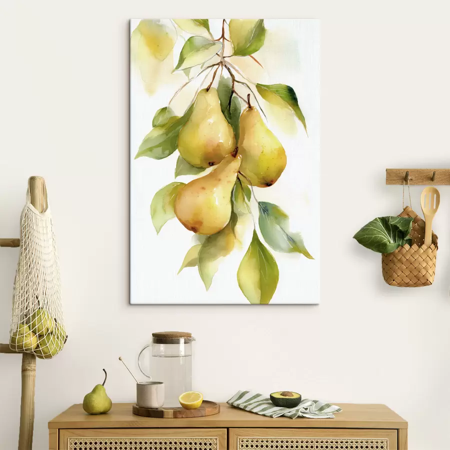Картина соковиті жовті груші в стилі акварелі s47932