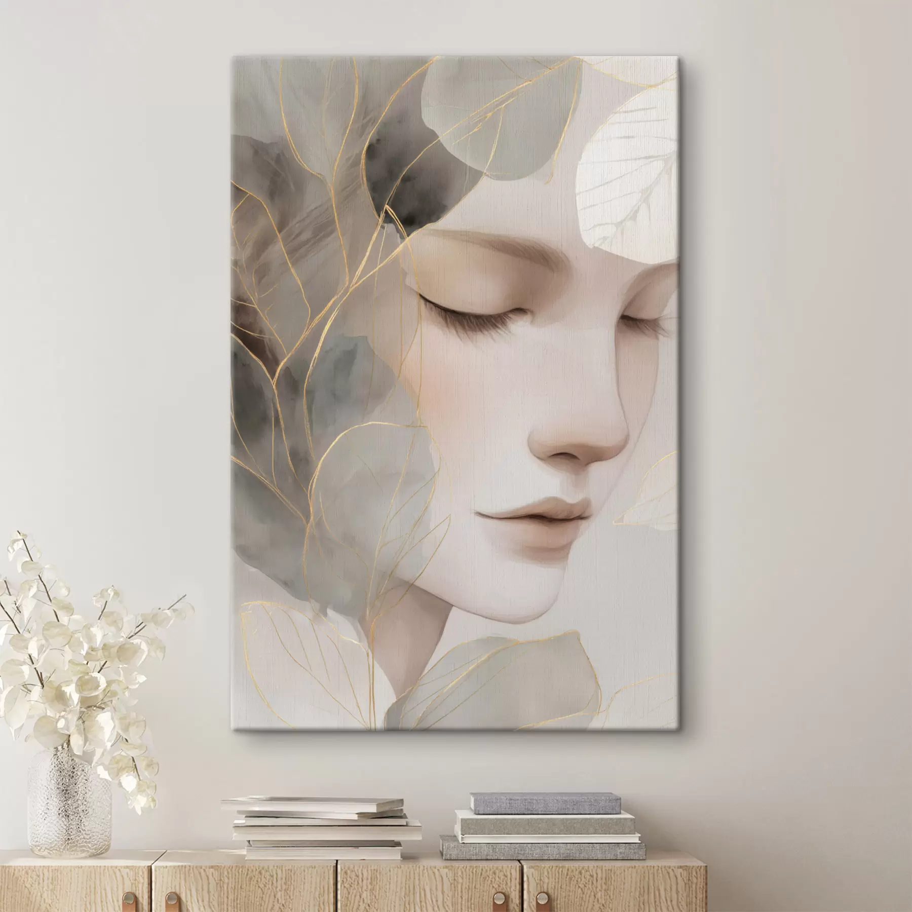 Картина дівчина в листі s47937