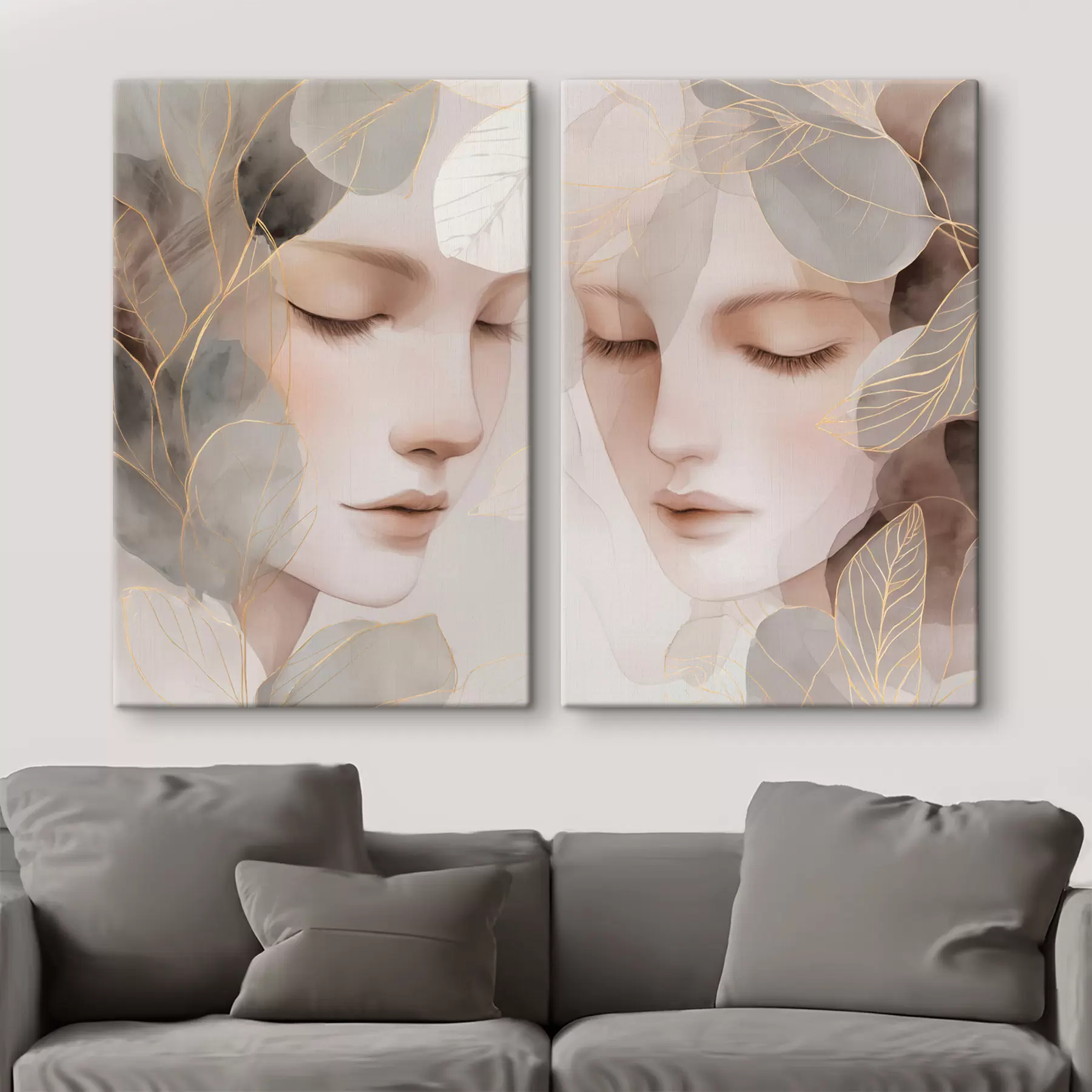 Картина дівчина в листі m30091