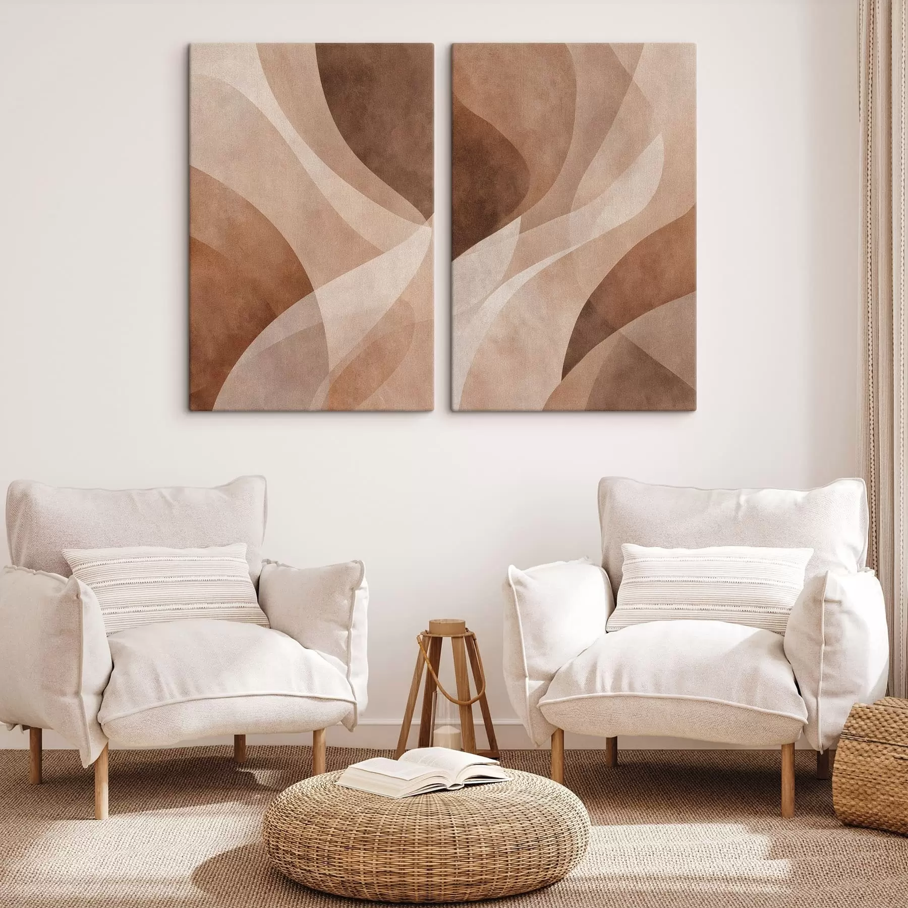 Картина абстрактні хвилі в шоколадних тонах m30096