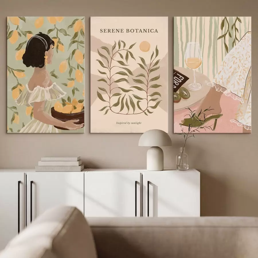 Картина Жінка з лимонами, плакат і стіл m30098