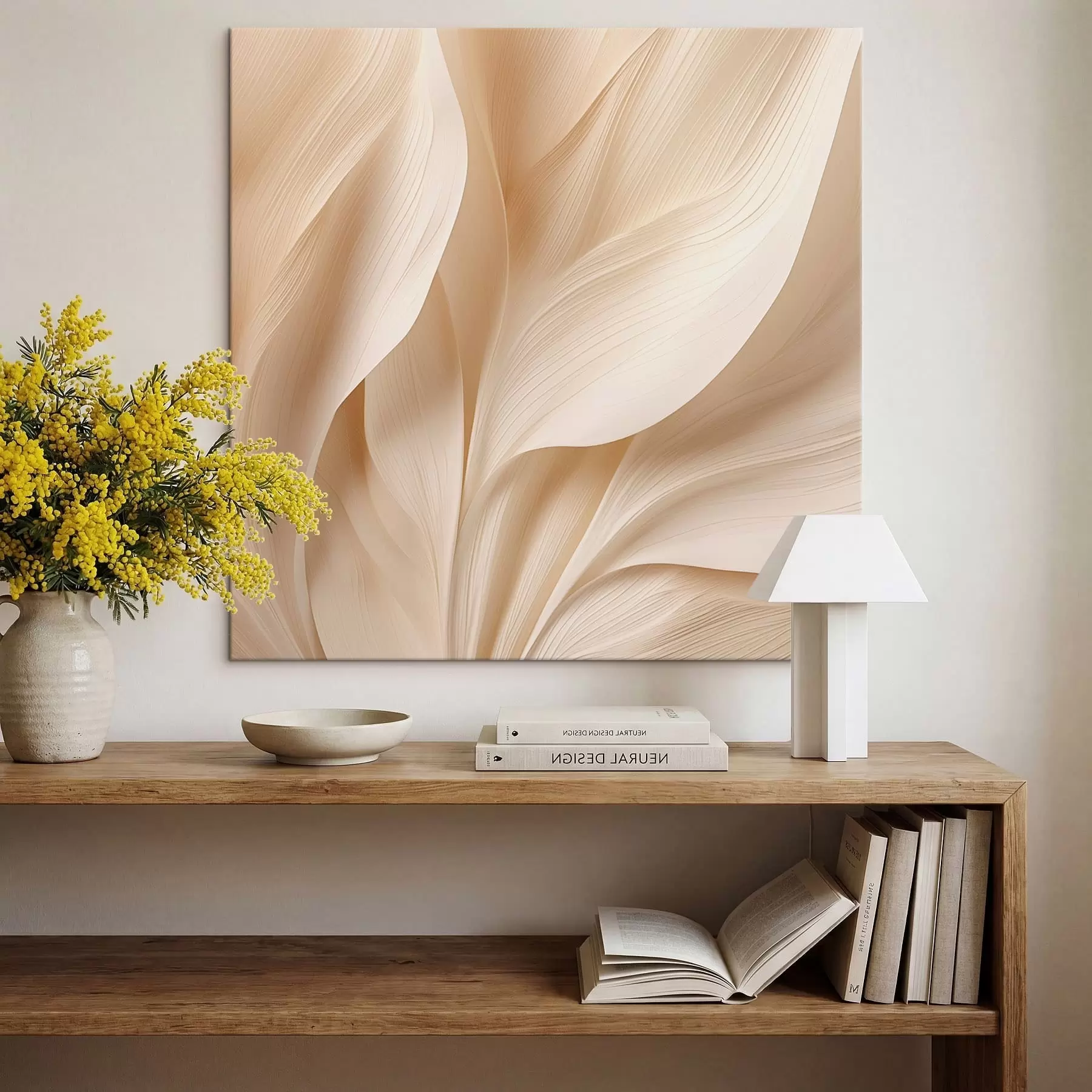 Картина Абстрактні бежеві плавні лінії s48095