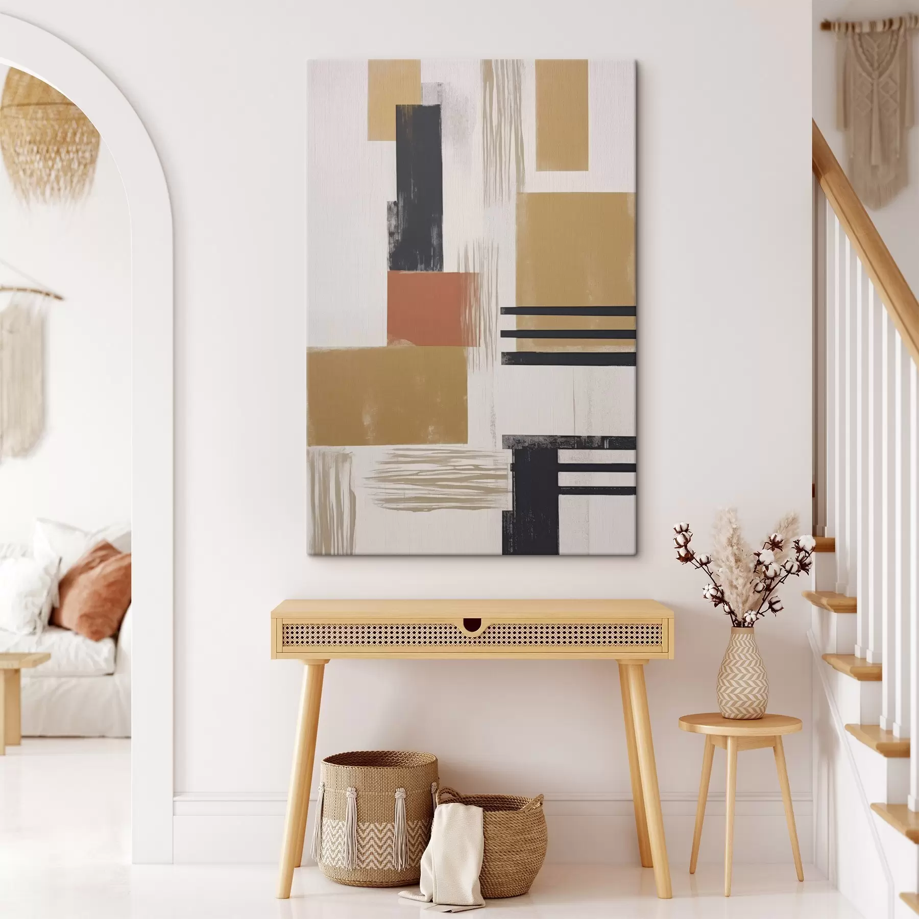 Картина Сучасна абстракція з імітацією потертої текстури s48160