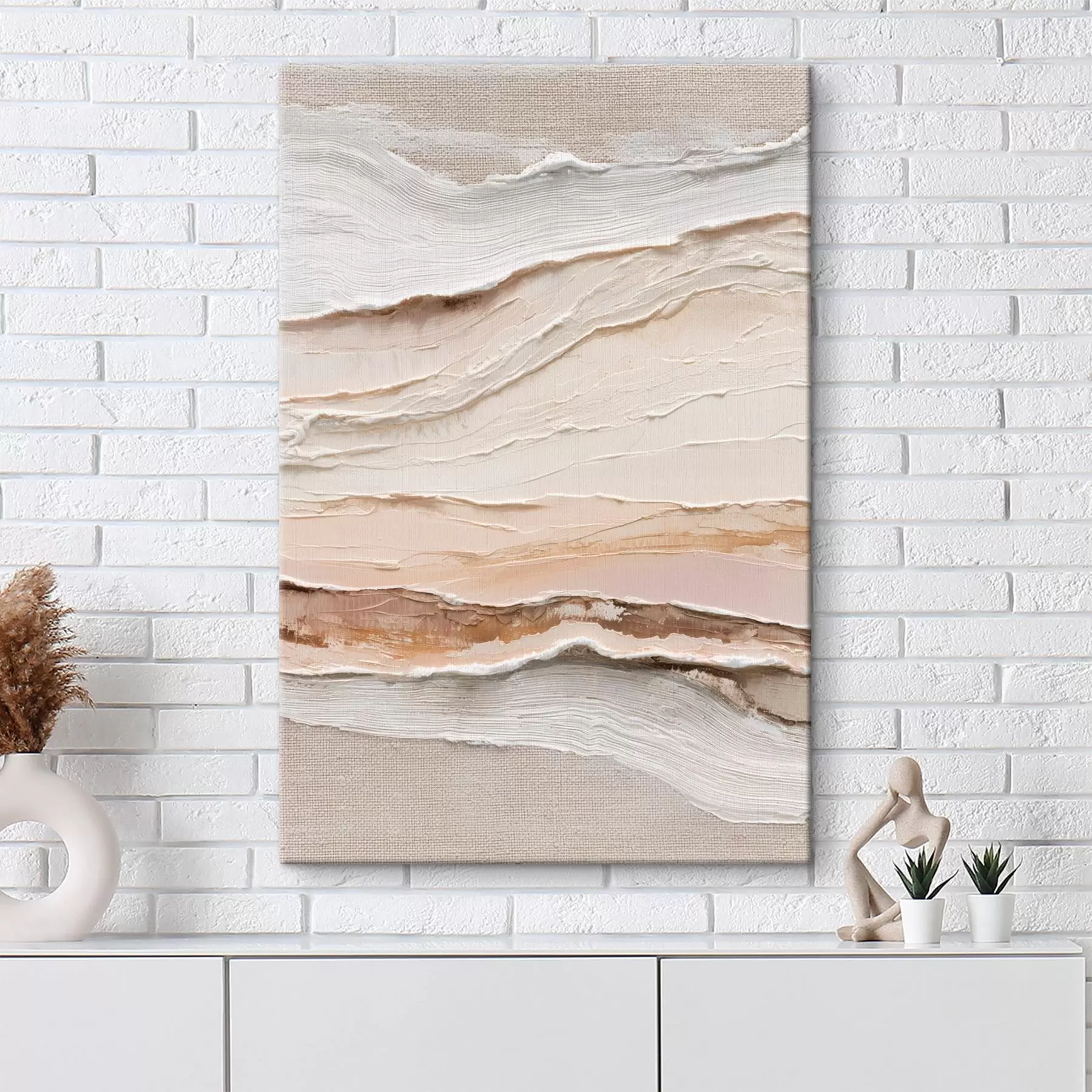 Картина Багатошарова композиція в пісочних і кремових тонах s47966