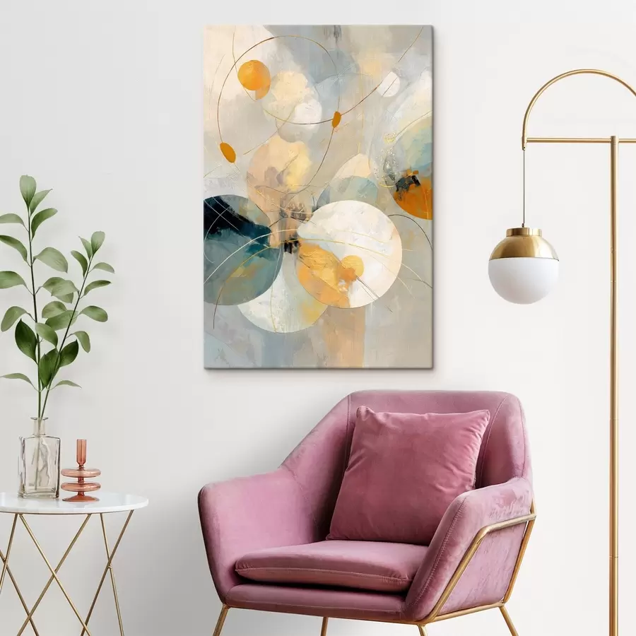 Картина Композиція з напівпрозорих сфер і текстурованих плям s47985