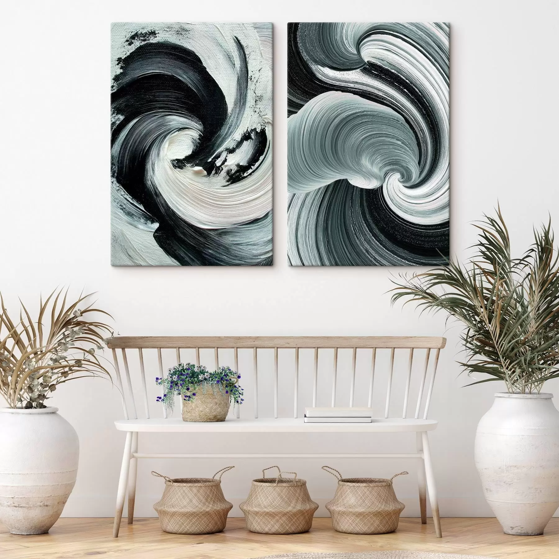 Картина Виразна монохромна композиція з об'ємною текстурою m30041