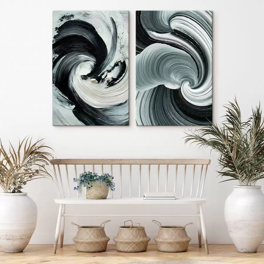 Картина Виразна монохромна композиція з об'ємною текстурою m30041