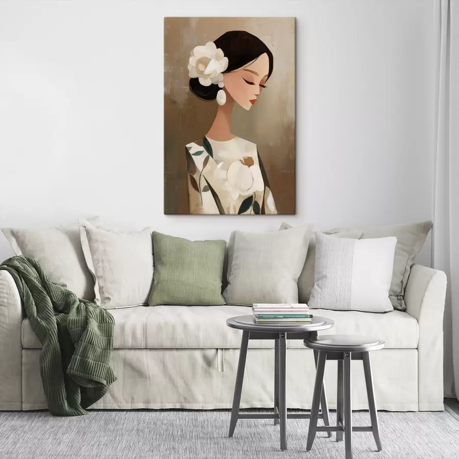 Картина Дівчина з квітами у волоссі s48232