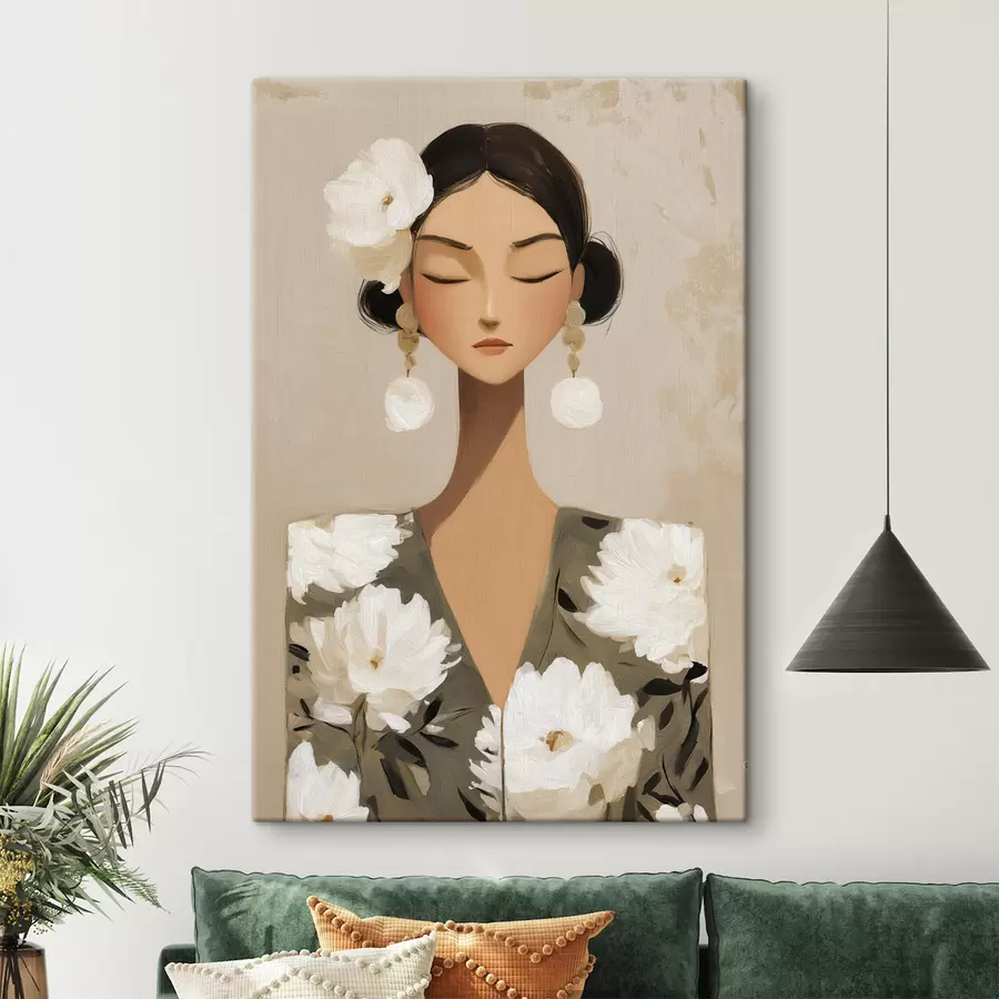 Картина Дівчина з квітами у волоссі s48233