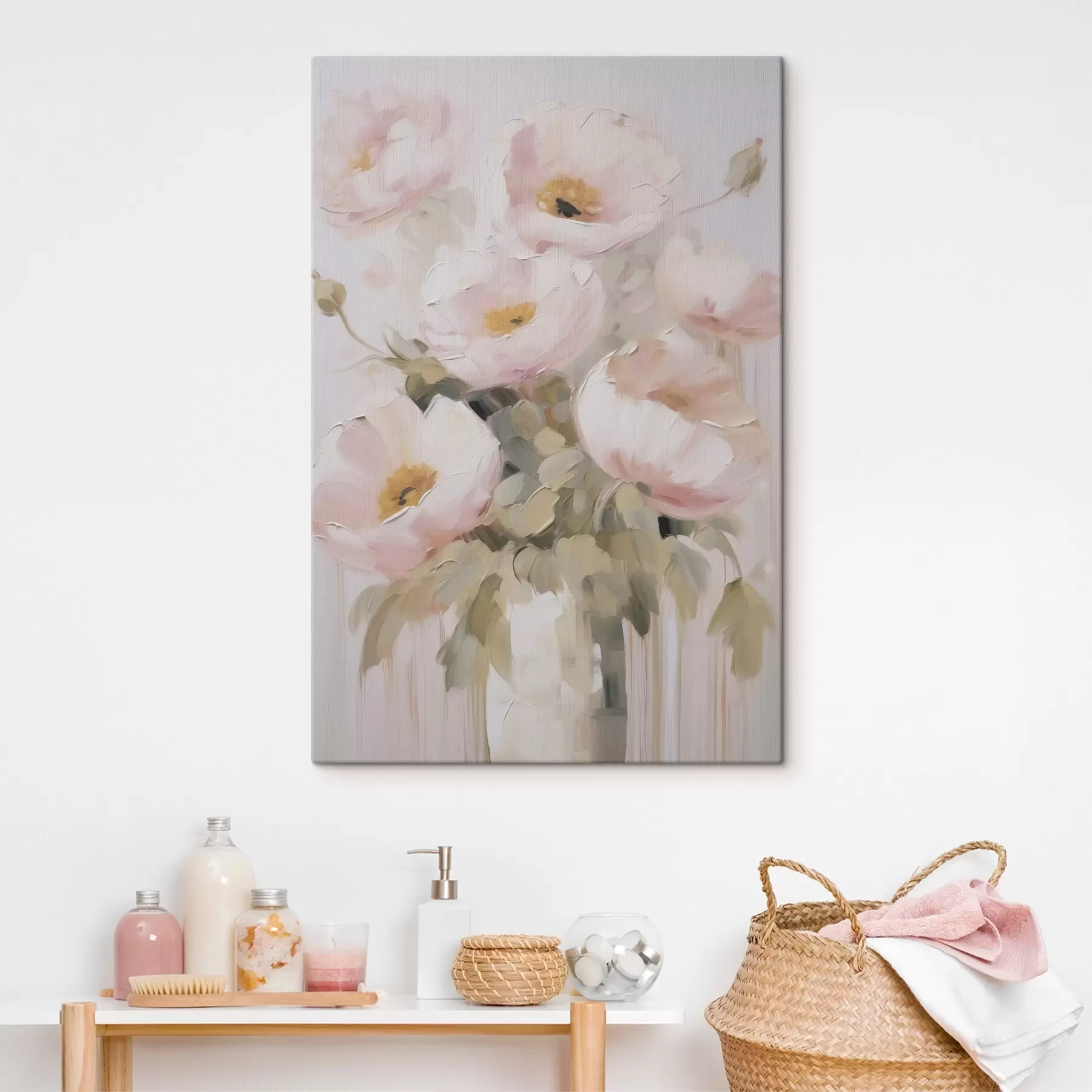 Картина Абстрактні квіти у вазі, імітація живопису s48264