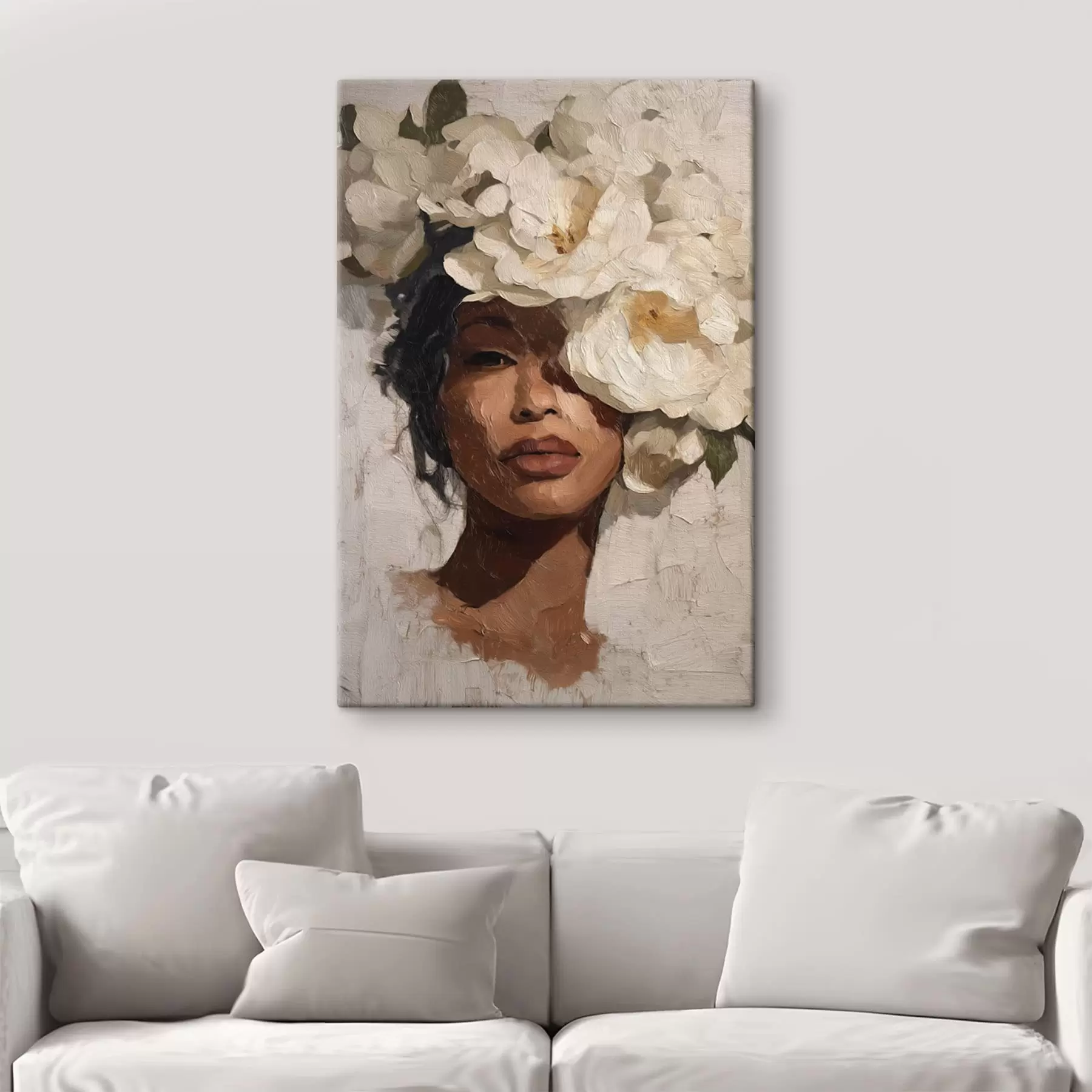 Картина Дівчина з квітами s48377