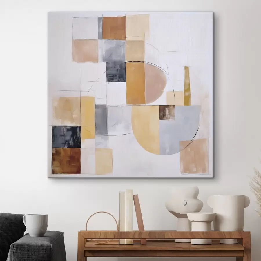 Картина Абстрактна імітація картини з ефектом старіння s48417