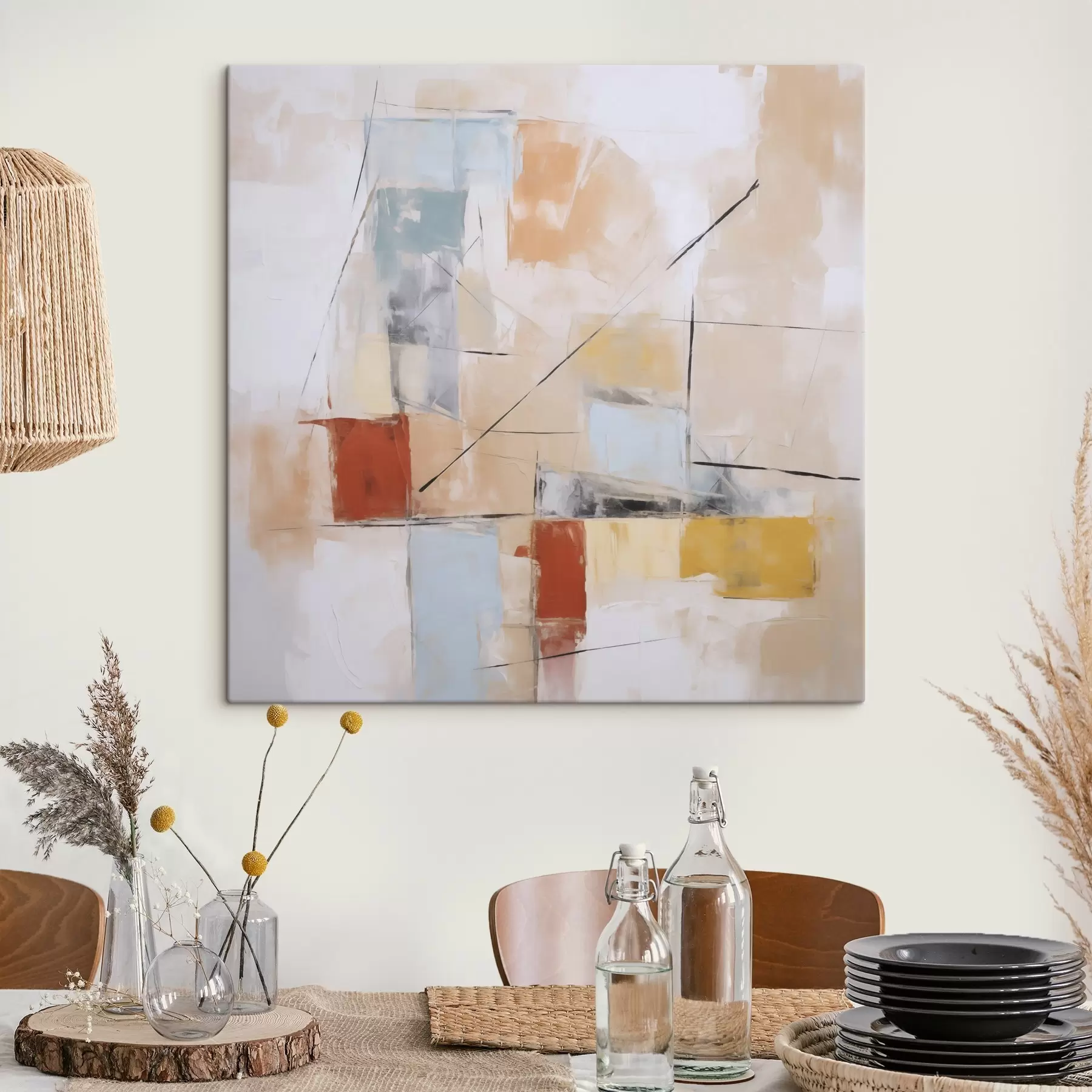 Картина Хаотична абстрактна імітація зношеного живописного полотна s48418