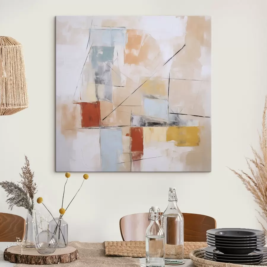 Картина Хаотична абстрактна імітація зношеного живописного полотна s48418