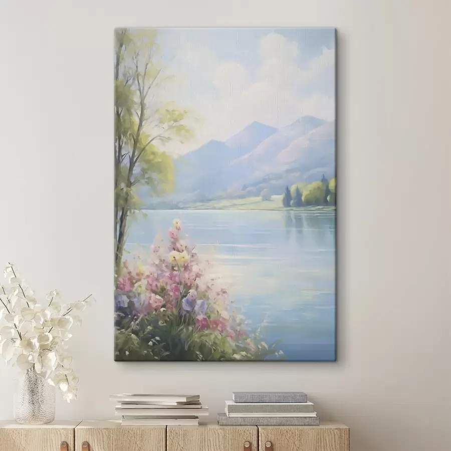 Картина Імітація пейзажу з озером на картині s48423