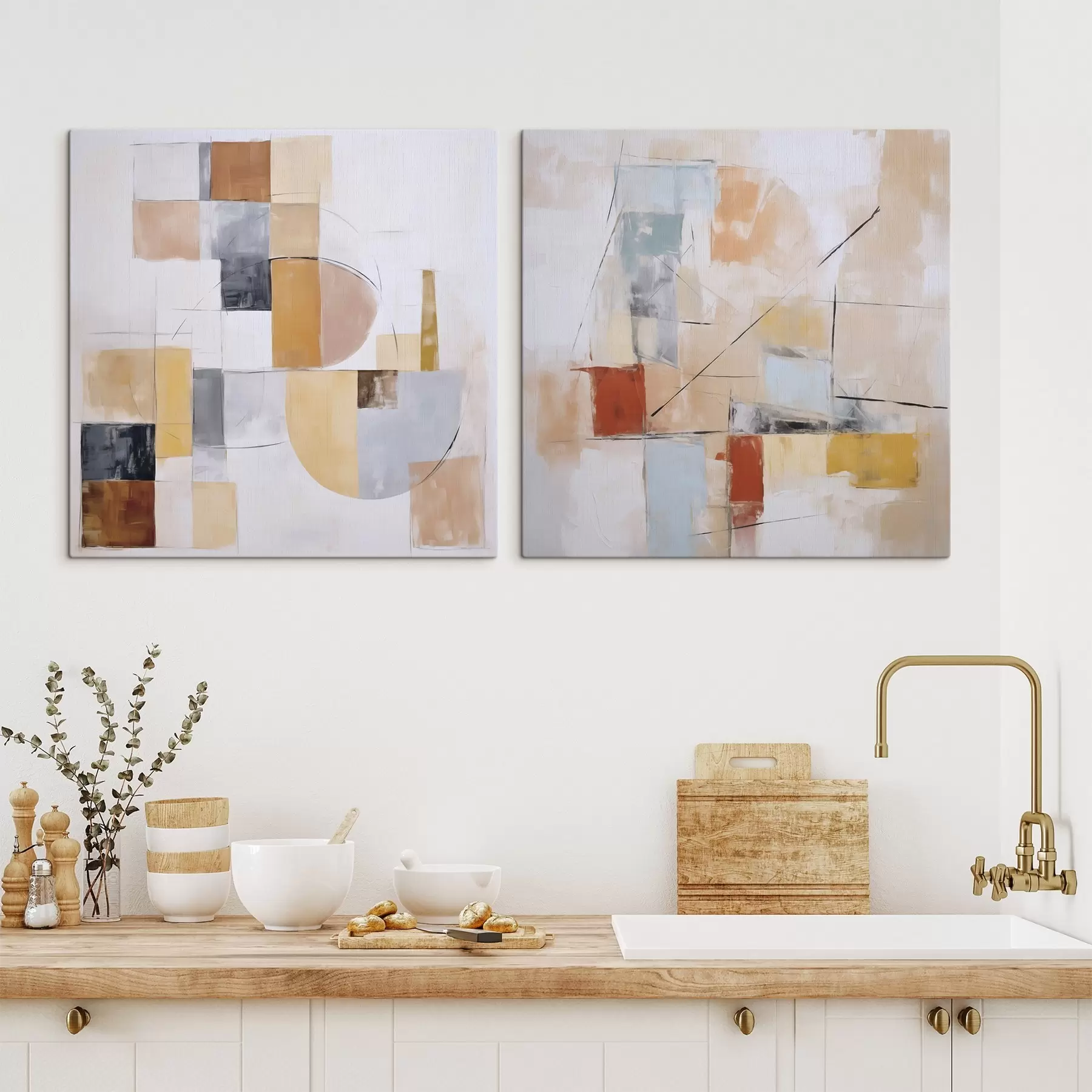 Картина Абстрактна імітація картини з ефектом старіння m30213