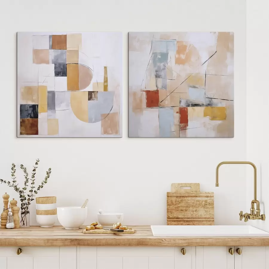 Картина Абстрактна імітація картини з ефектом старіння m30213