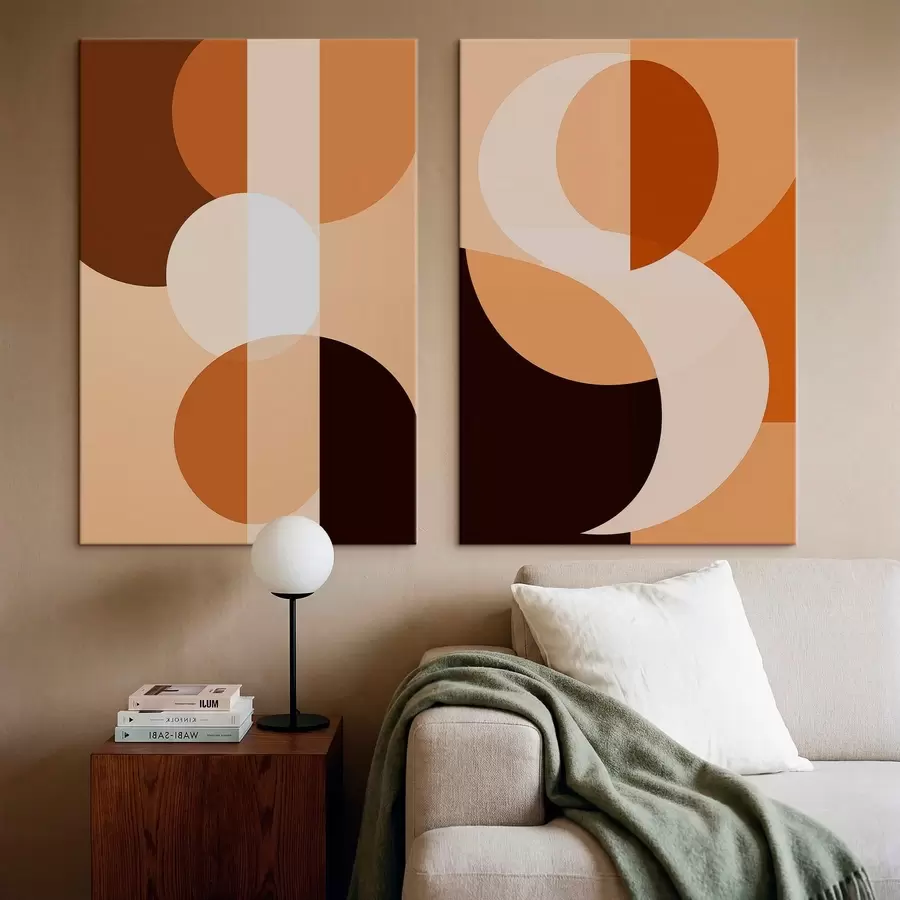 Картина Абстрактні геометричні фігури у теплих тонах m30242
