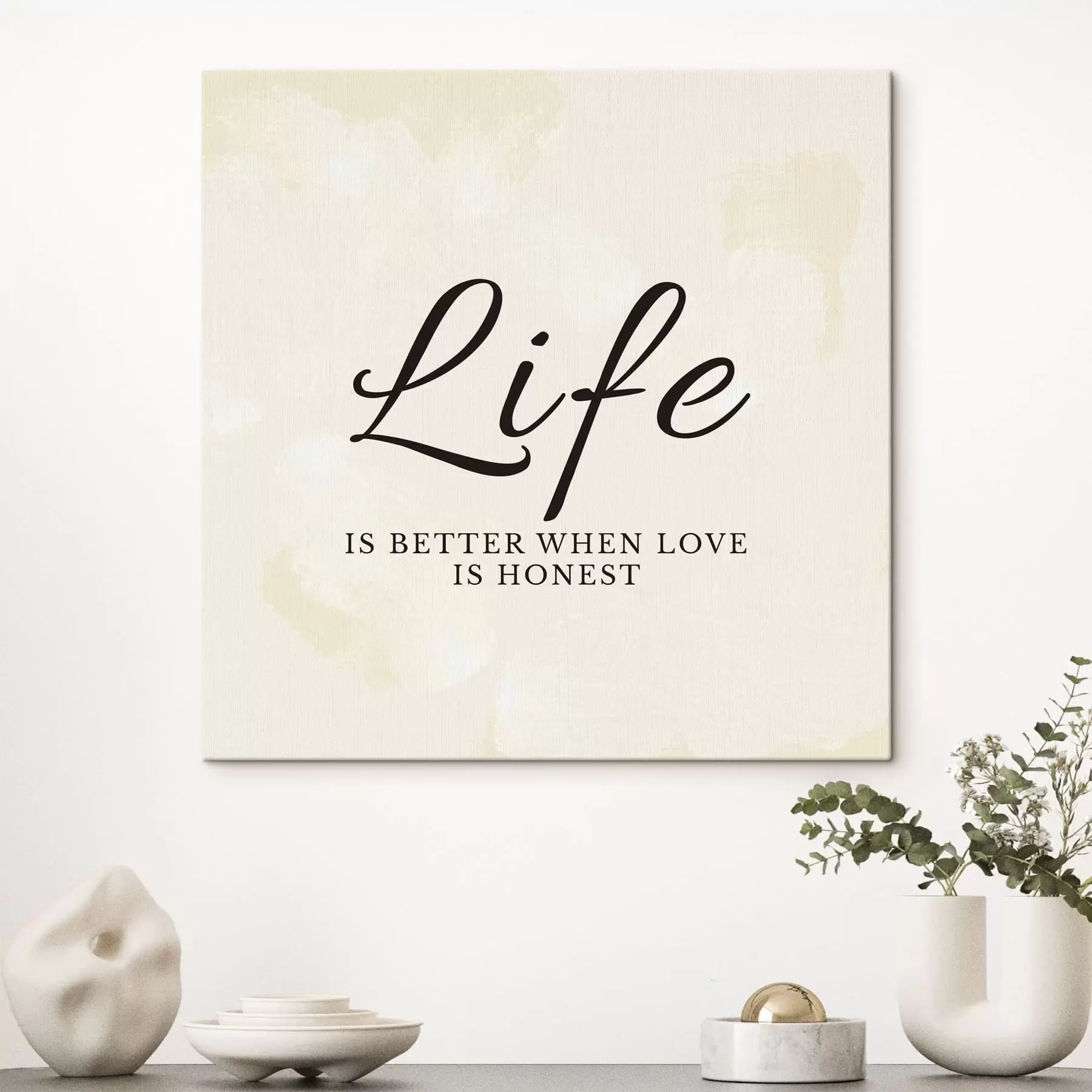 Картина Текст «Life» на світлому фактурному тлі s48029