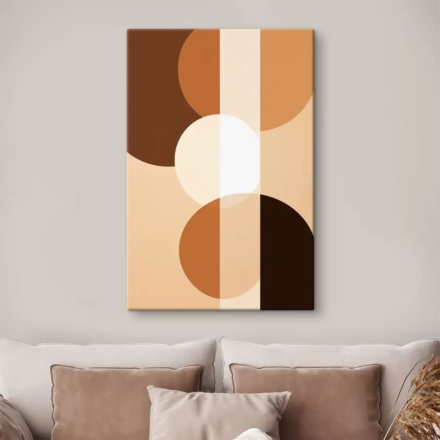 Картина Геометричні кола та фігури у теплих тонах s48350