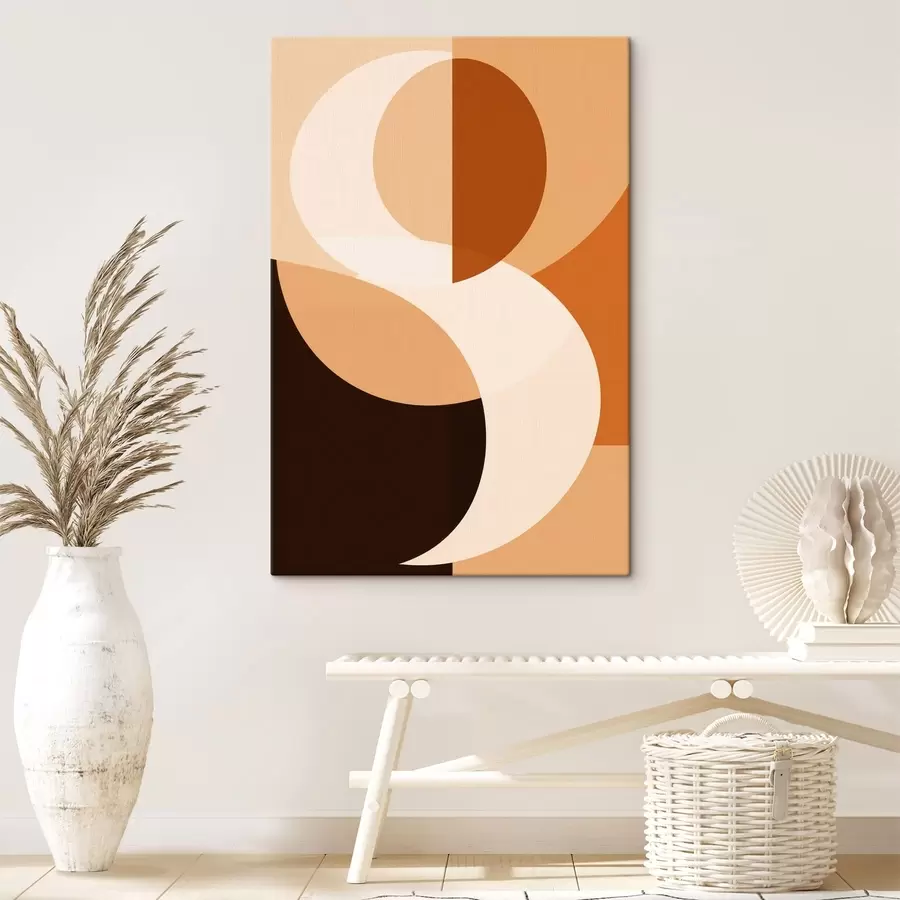 Картина Геометричні фігури у теплих бежевих та коричневих тонах s48352