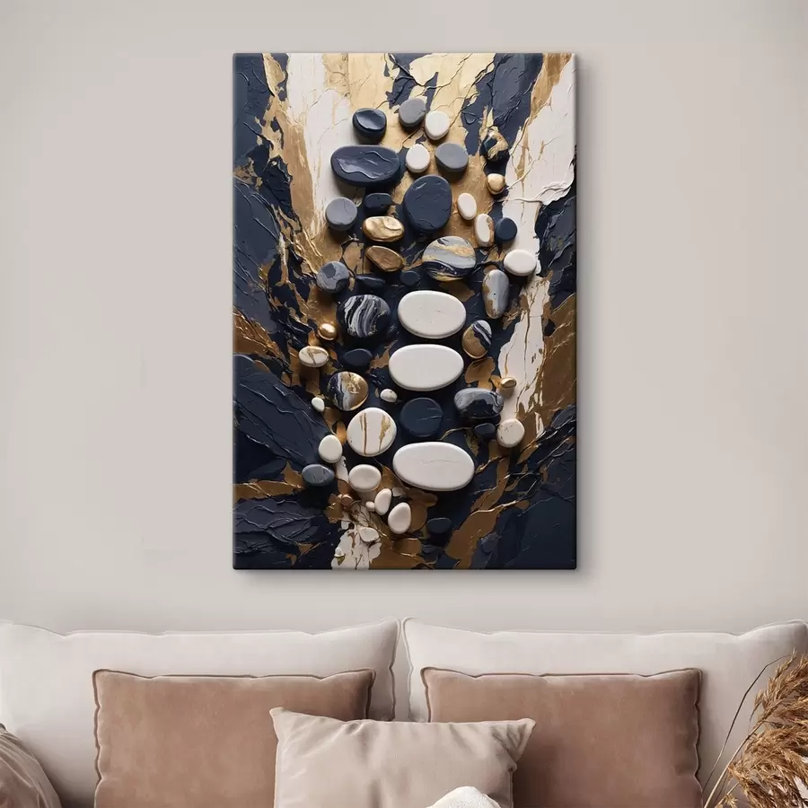 Картина Композиція з абстрактних каменів у темно-синіх тонах s48357