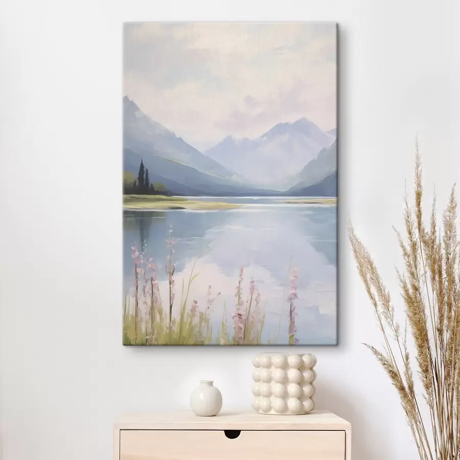 Картина Озеро біля гір, імітація живопису s48503
