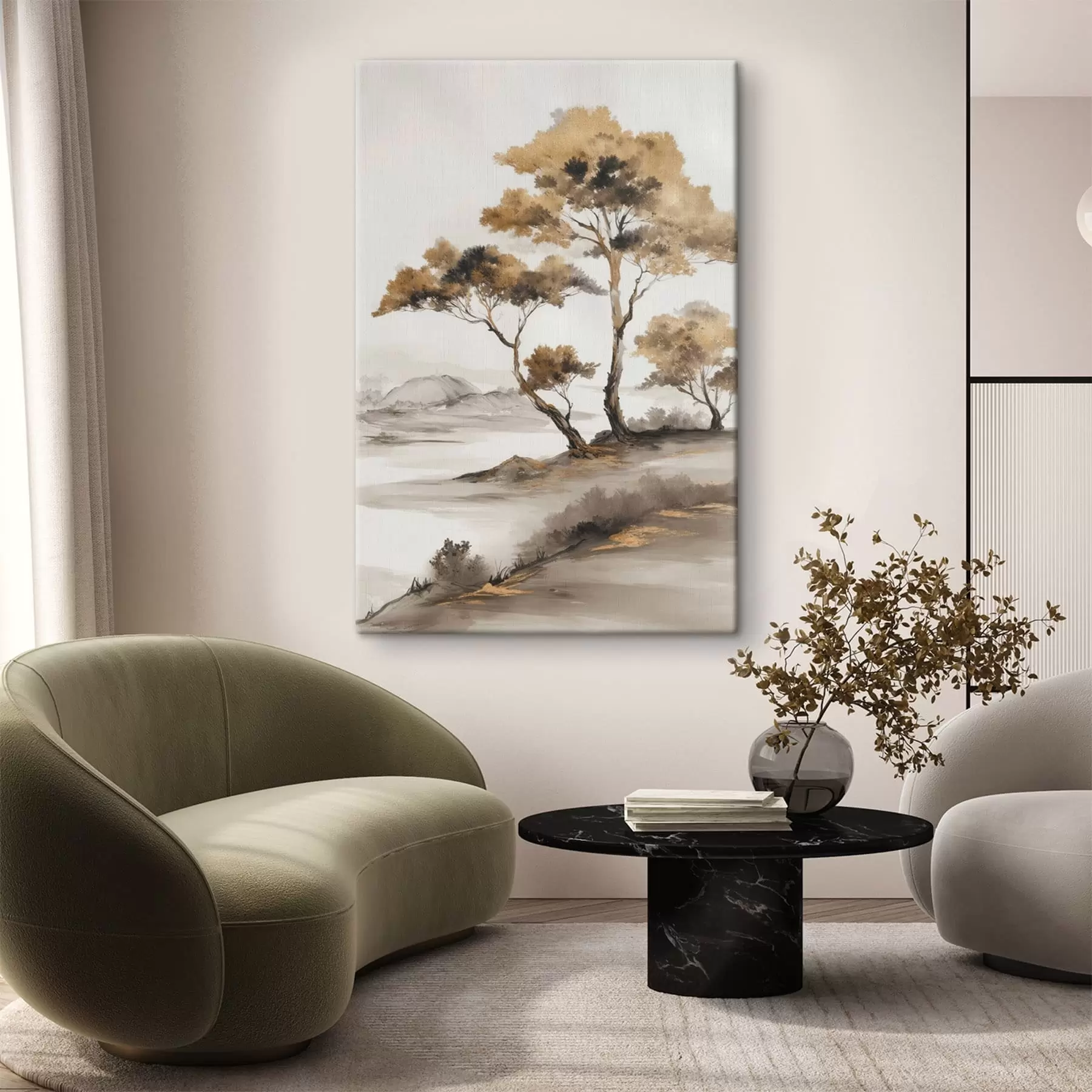 Картина Абстрактний пейзаж з деревами s48512