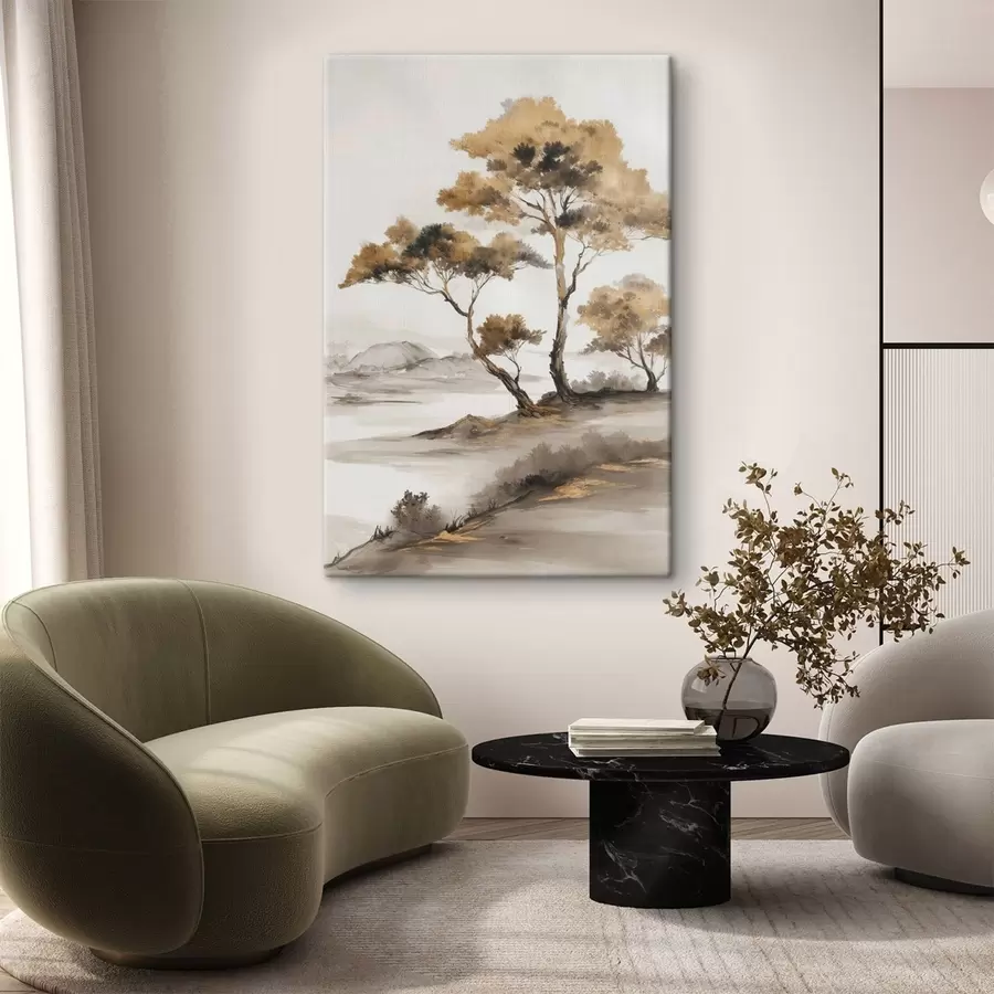 Картина Абстрактний пейзаж з деревами s48512