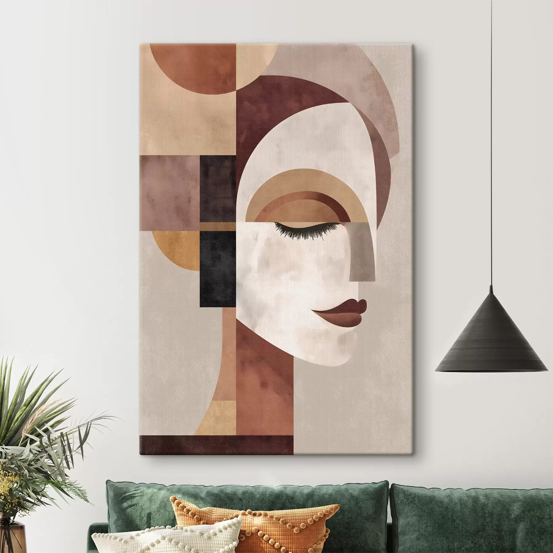 Картина абстрактне жіноче обличчя в профіль s48523