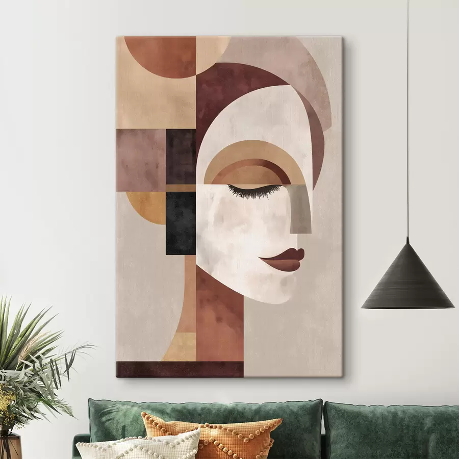 Картина абстрактне жіноче обличчя в профіль s48523