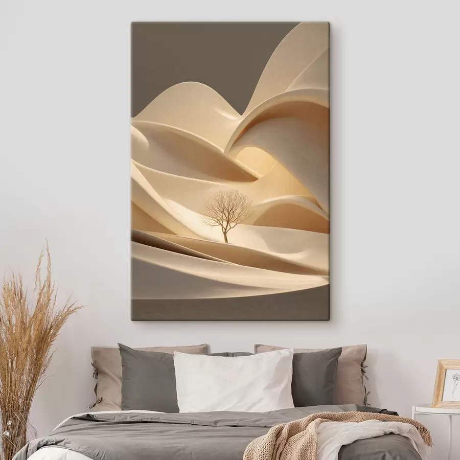 Картина сюрреалістичний пейзаж із деревом s48530