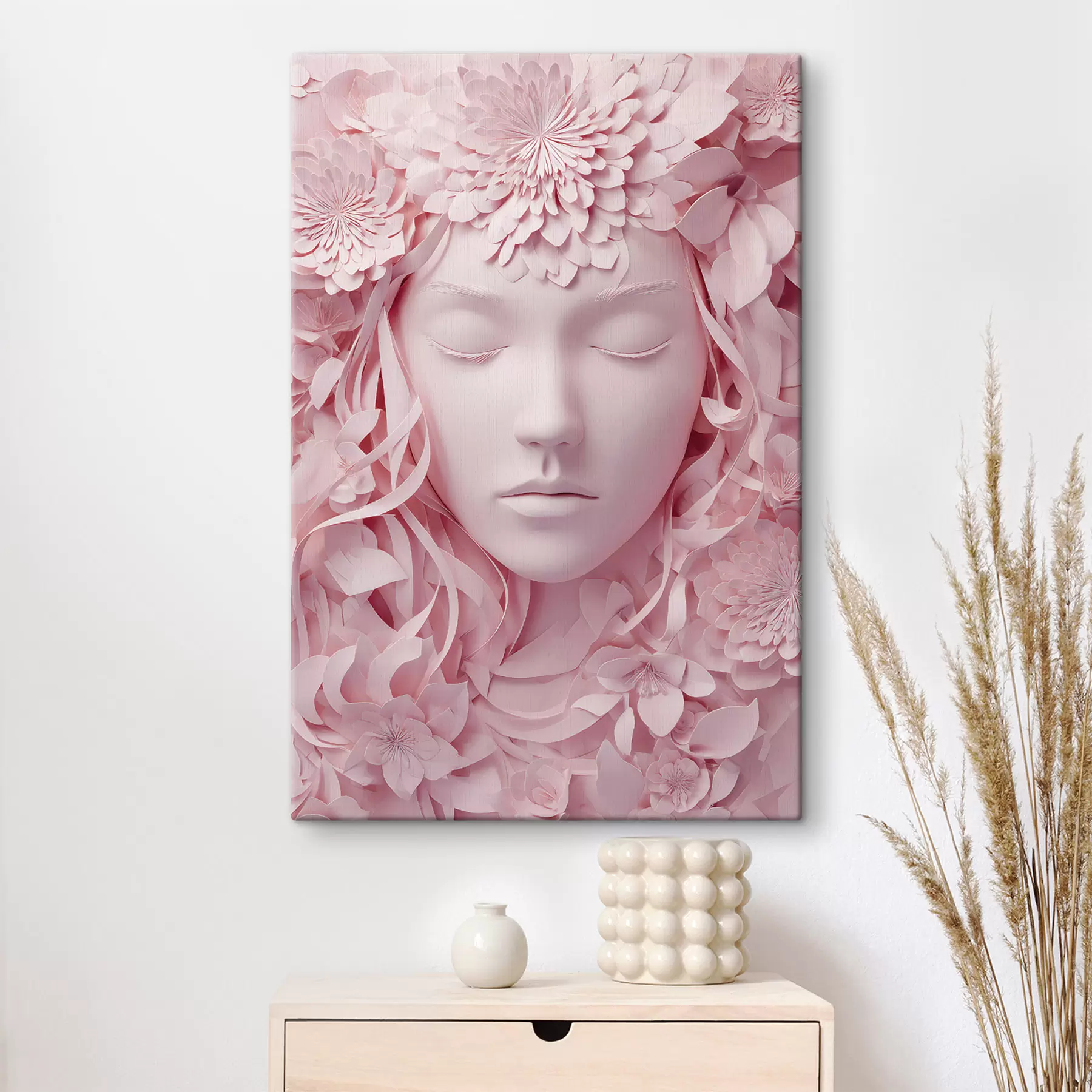 Картина фантазійна дівчина на ілюстрації у стилі паперу s48549