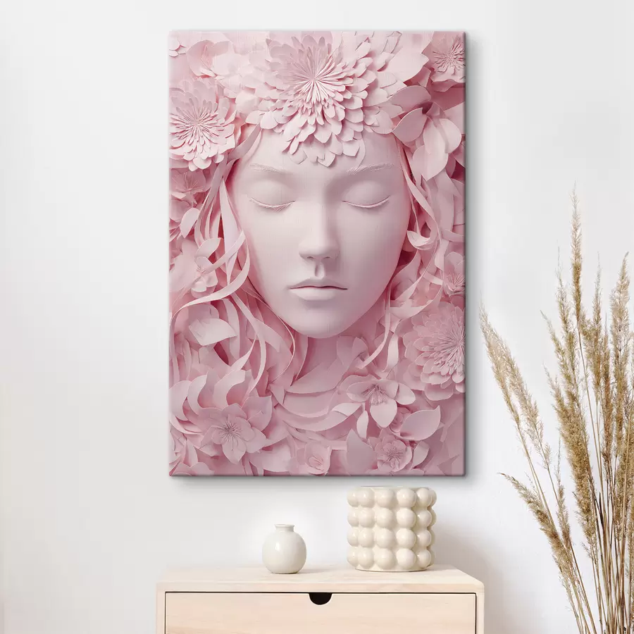 Картина фантазійна дівчина на ілюстрації у стилі паперу s48549