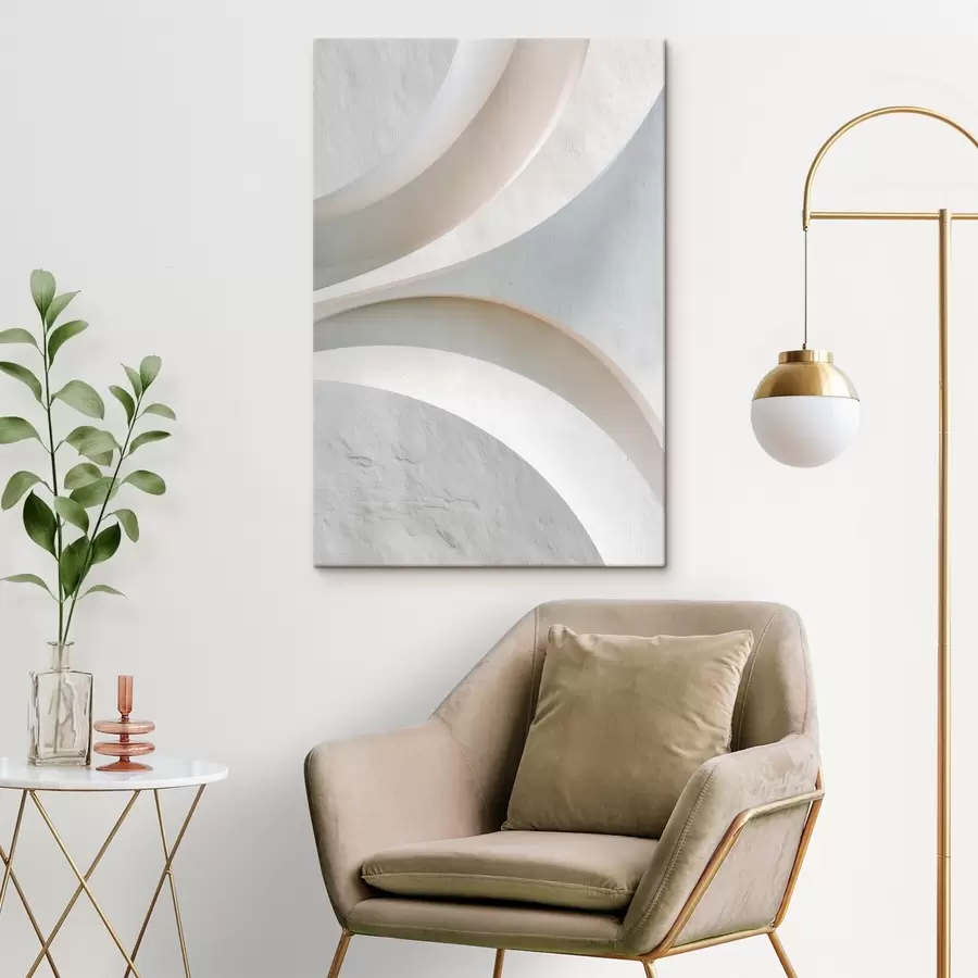 Картина Декоративна панель з об'ємними архітектурними формами на світлому тлі s48191