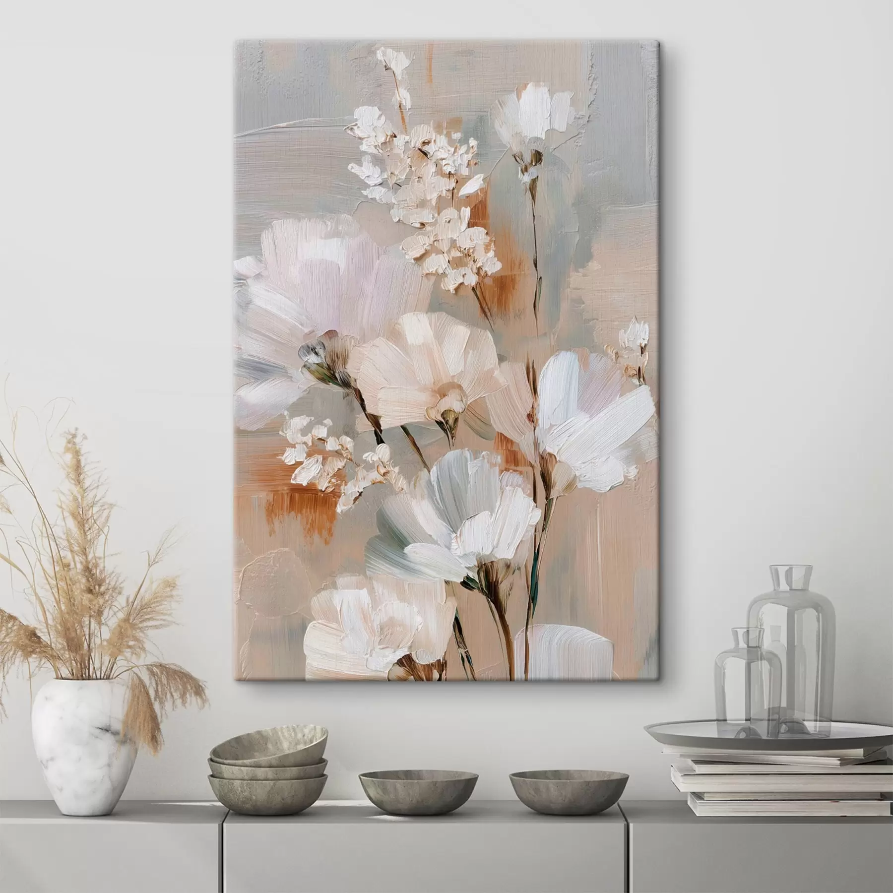 Картина Квіткова композиція в пастельних тонах у стилі олійного живопису s48194